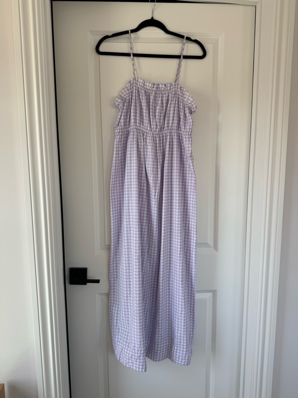 Lavender Gingham Maxi Sundress